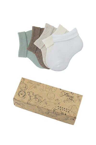 Bross Boxed 5-Piece Organic Cotton Baby Socks-1