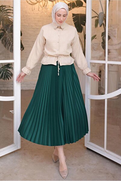 TRENDTESETTÜR Women's Green (Emerald) Patterned Skirt t 9831