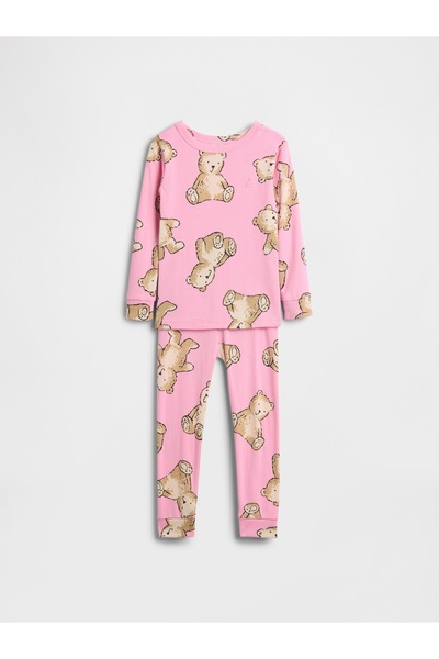 GAP Bebek Pembe Organik Brushed Pamuk Pijama Seti