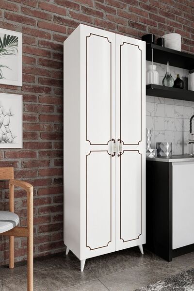 KZNMOB HOME 2 Kapaklı 5 Bölmeli Geniş Mutfak, Kavanoz, Erzak Dolabı - Tamamı 1. Kalite MDF