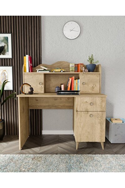 KZNMOB HOME Akasya Çalışma Masası, Bilgisayar Masası, Ofis Masası Meşe - Tama...