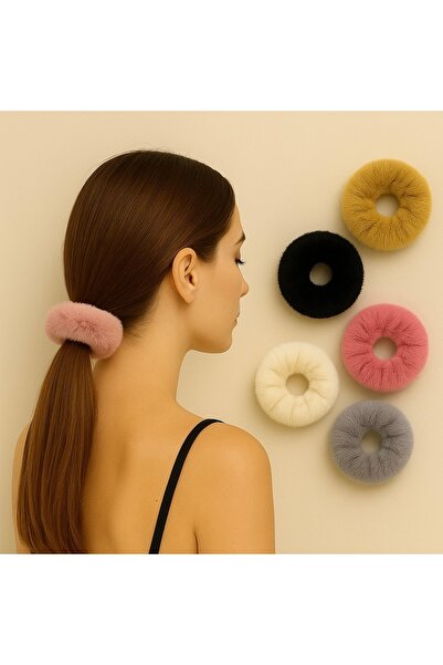 NOT GUILTY Scrunchie din pluș pentru femei – elastic pentru păr din catifea m...