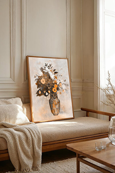 Dekorsiahome Tek Parça Ahşap Çerçeveli Oturma Odası Salon Mutfak Tablosu TK1948