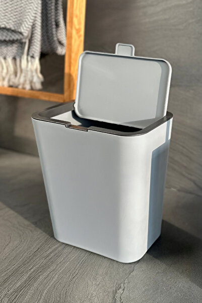 Prima Nova Flip Bathroom Kitchen Countertop Trash Can - Gray
