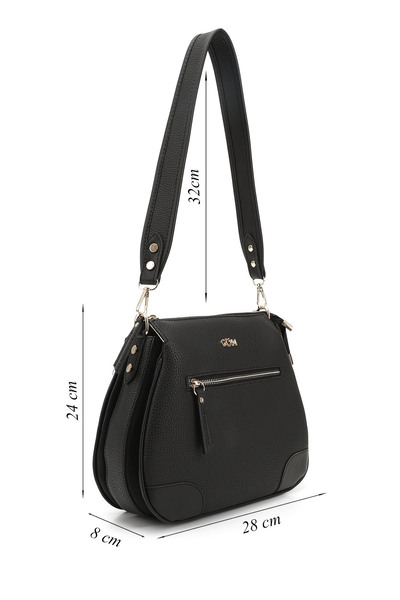GÖNDERİ(R) Women/Girls Black Long Strap Shoulder Bag