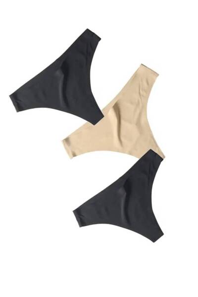 GECKO COLLECTION Tanga Lazer Kesim Dikişsiz Iz Yapmaz Kadın Külot 3 Adet
