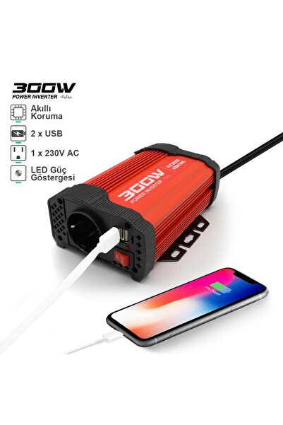 KOBB KBN300 12V/220V 300Watt Modifiye Sinüs Dönüştürücü İnvertör