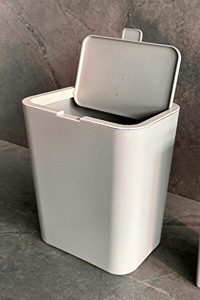 Prima Nova Flip Bathroom Kitchen Countertop Trash Can - Sand Beige
