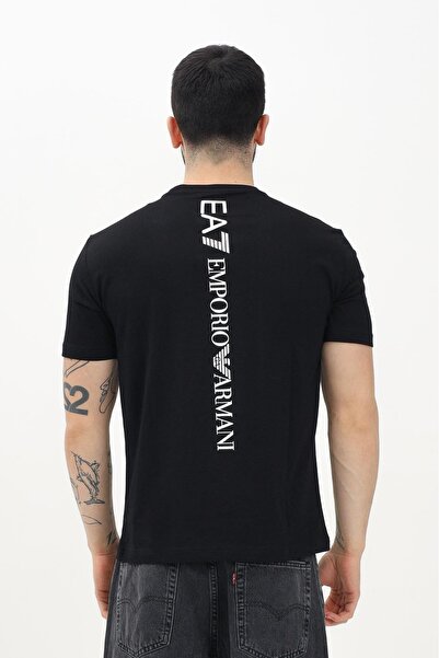 EA7 Crew Neck Black Men's T-Shirt Train Logo Series Tee