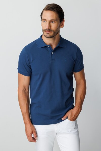 İgs Marin Modern Fit Slim Fit Polo Neck Plain Short Sleeve 100% Cotton T-Shirt