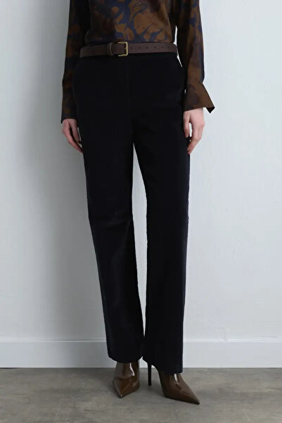 Gusto Anka Collection Corduroy Pipe Leg Trousers - Navy Blue