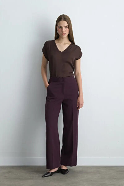 Gusto Palazzo Trousers with Pockets - Plum