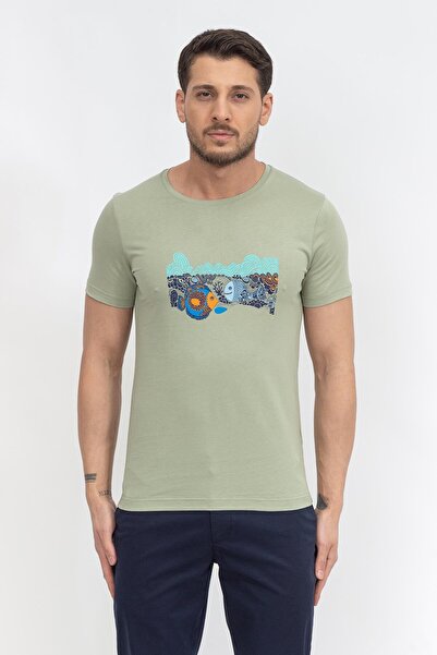 Stamati's Erkek Bisiklet Yaka T-Shirt Yeşil
