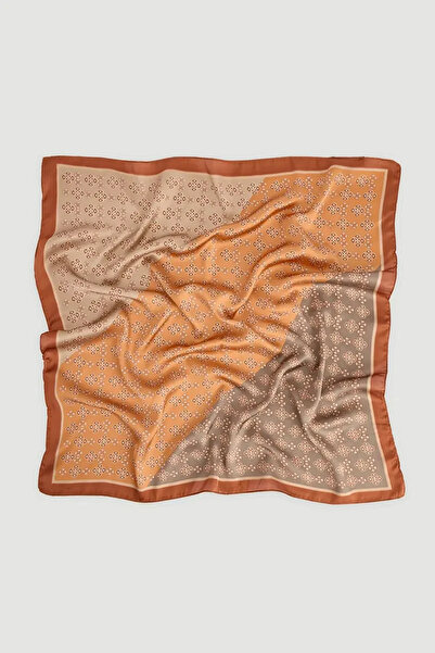 Gusto Striped Patterned Scarf - Brown
