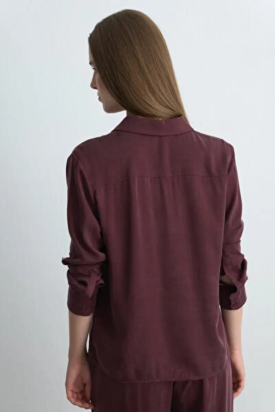 Gusto Anka Collection Lyocell Shirt - Burgundy
