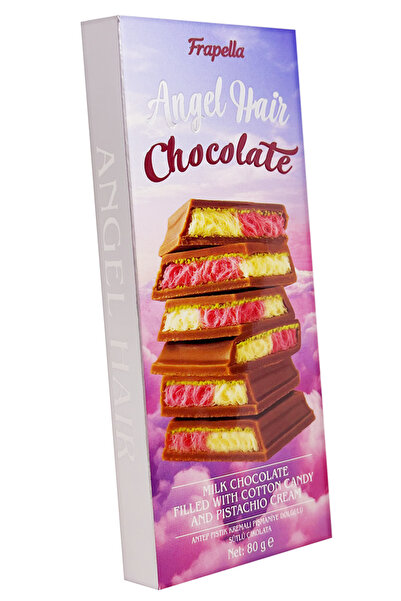 Frapella Angel Hair Antep Fıstıklı Kremalı Pişmaniye Dolgulu Sütlü Çikolata 80 Gr.