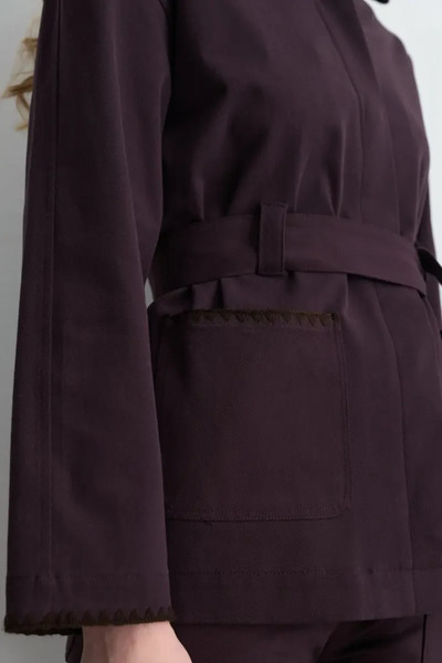 Gusto Anka Collection Embroidered Canvas Jacket - Plum