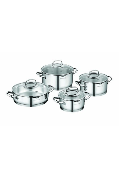 Generic Stema stainless steel cookware set, 8 pieces. / A1999 Korkmaz Original