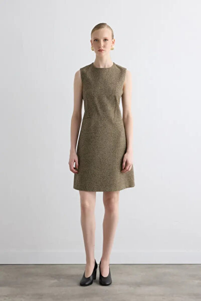 Gusto Wool Gilet Dress - Brown