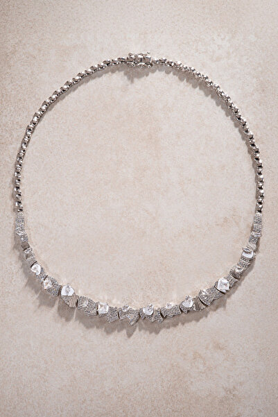 SOCIETA Gümüş Özel kesim taş detaylı 925 ayar gümüş kolye 10