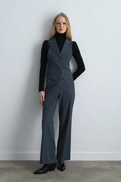 Gusto Straight Leg Fabric Trousers - Navy Blue