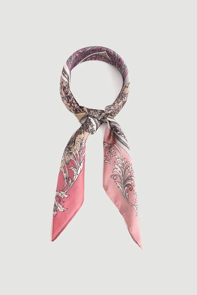 Gusto Geometric Patterned Scarf - Pink