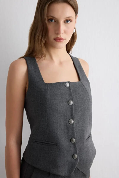 Gusto Herringbone Vest - Gray