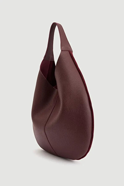 Gusto Suede Shopping Bag with Puppies - Burgundy