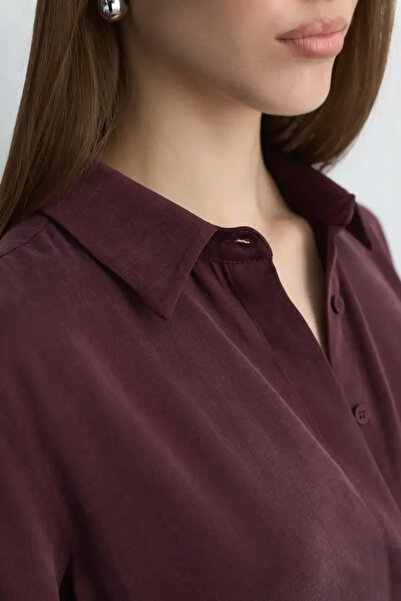 Gusto Anka Collection Lyocell Shirt - Burgundy