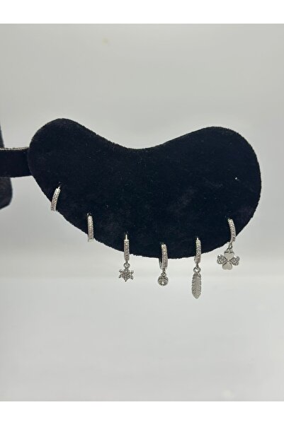 BYYEŞO Clover Detail Set Earrings (Steel) Gold