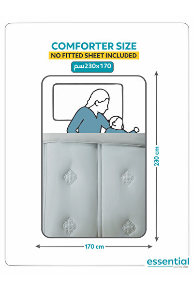 Donetella 2-Piece Comforter Set – Single Size 170x230 cm, Microfiber, Digital Quilted 350 Gsm Filling