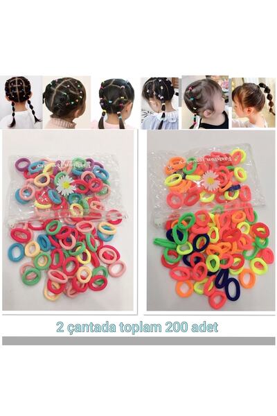 NEW HİLL 200 Adet,çantası Içinde Çocuk Örgü Lastik Toka