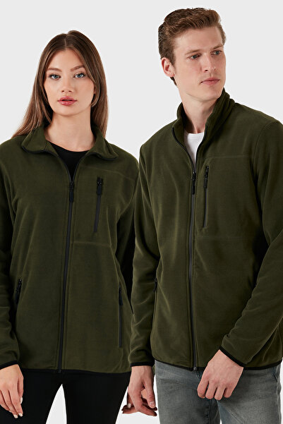 Buratti Slim Fit Pockets Zippered Anti-Pilling Non-Pilling Cold-Proof Fleece Cardigan Unisex Hi