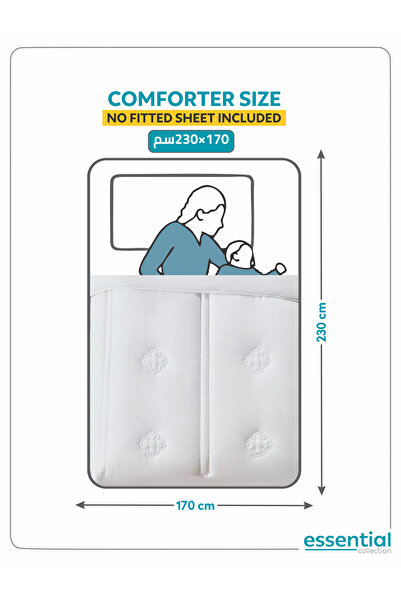 Donetella 2-piece Comforter Set – Single Size 170x230 Cm, Microfiber, Digital Quilted 350 Gsm Filling