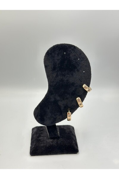 MyladyAccessoriess Heart Detail Set Earrings (Steel) Gold