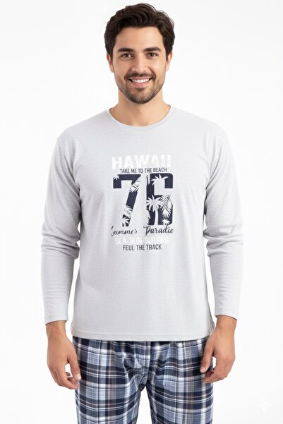 Free Beka Μακρυμάνικο καρό σχέδιο έξι καρό ανδρικό σετ πιτζάμες από βαμβακερό και άνετο ύφασμα