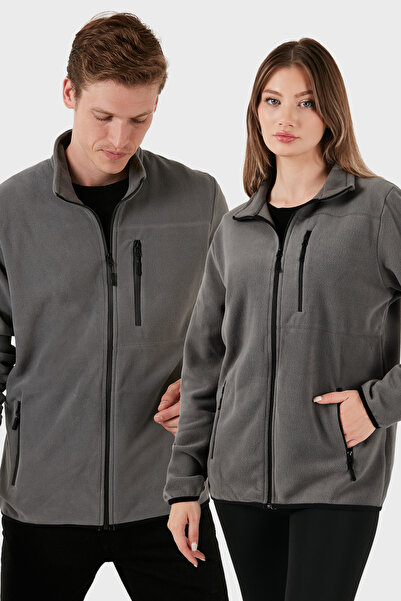 Buratti Slim Fit Pockets Zippered Anti-Pilling Non-Pilling Cold-Proof Fleece Cardigan Unisex Hi