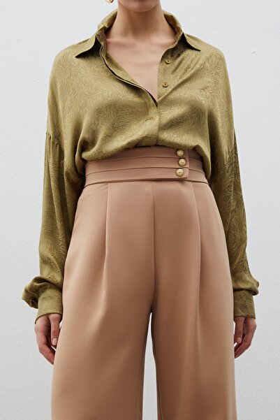 Sateen Pantaloni cu detalii în talie