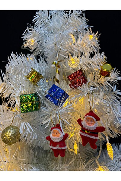 ENG PARTİ DÜNYASI Set of 5 Christmas Tree Ornaments: Santa Claus, Candy Cane,...