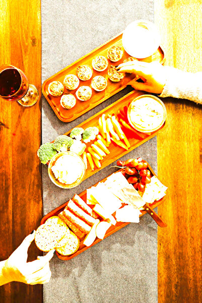 ELEGANT HOME 3-Piece Rectangular Wooden Serving Tray