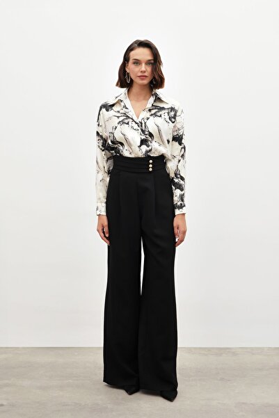 Sateen Λεπτομερές παντελόνι μέσης