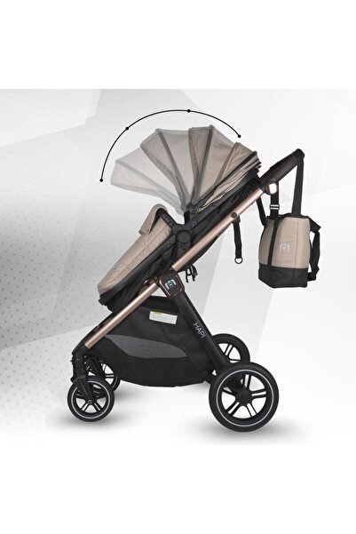 HAPI Soley 3 in 1 convertible stroller, Aluminum frame, Large wheels, Suspension, iSize car seat, Carrycot