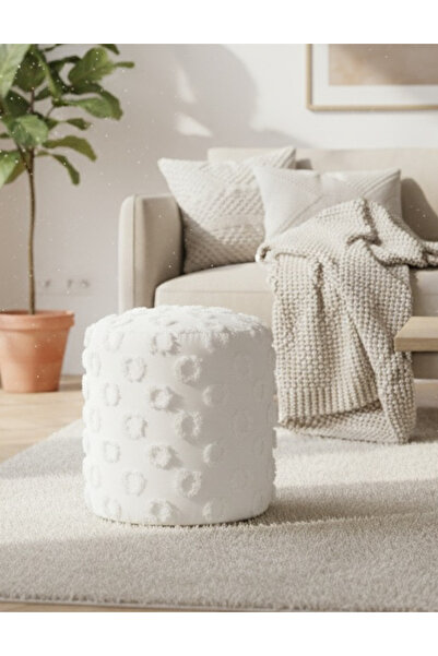 Maisonord Astrid Dokuma Puf - Beyaz