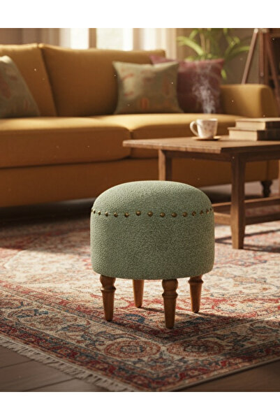 Maisonord Saga Nostajik Ahşap Ayaklı Puf