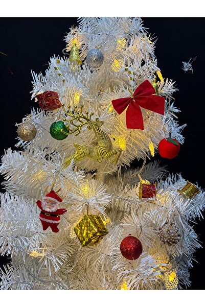 ENG PARTİ DÜNYASI Mixed Gold Deer and Bell Christmas Ornament Set 7 Pieces Ch...