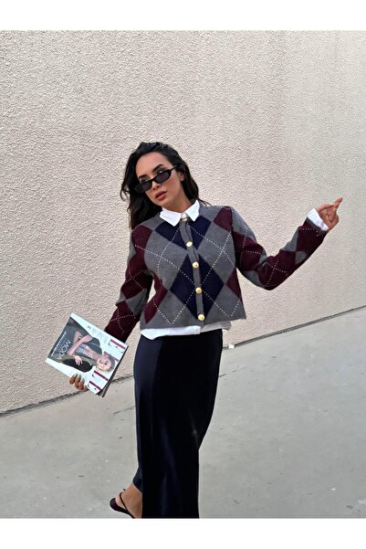 minaaise Баклава Десен Трико Хірка Сірий