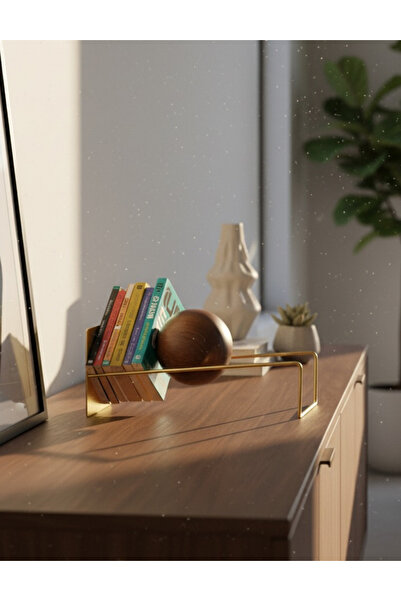Maisonord Toke Dekoratif Kitaplık - Gold Eskitme
