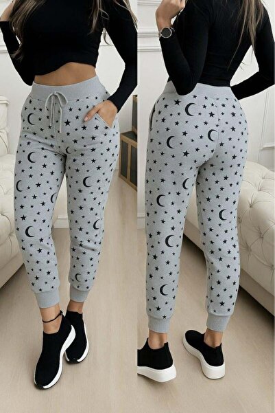 DRESSIFY Women's High Waist Lace-Up Patterned Two Thread Pants