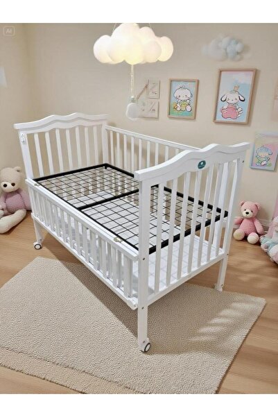 Baby shine سرير خشبي جديد مع مساحة تخزين متعددة الألوان مقاس 60×120