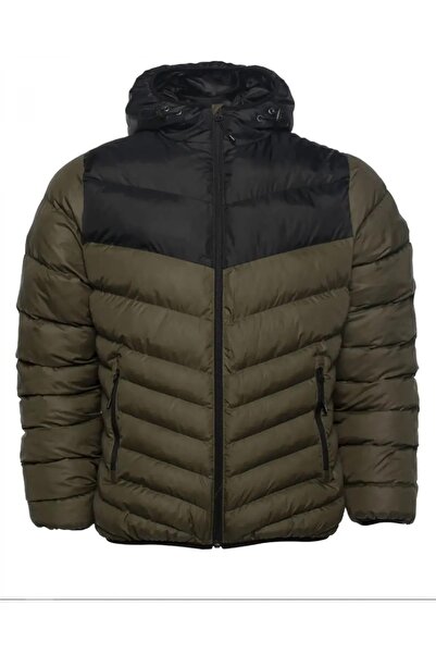 New Balance Green Men's Hooded Collar Coat Mnj3233-Tpg-Nb